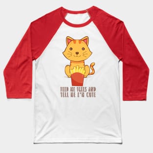 Cat Fries Baseball T-Shirt